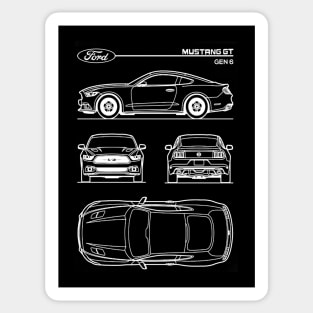 Ford Mustang GT Gen 6 Patent White Sticker